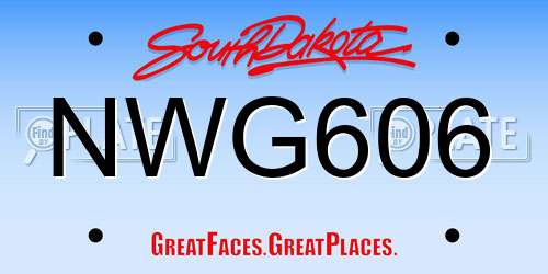 NWG606 South Dakota License Plate
