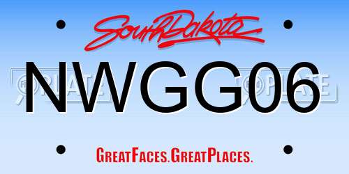 NWGG06 South Dakota License Plate