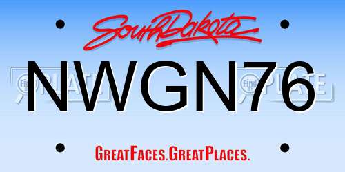 NWGN76 South Dakota License Plate