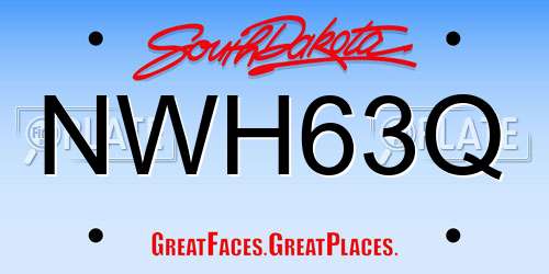NWH63Q South Dakota License Plate
