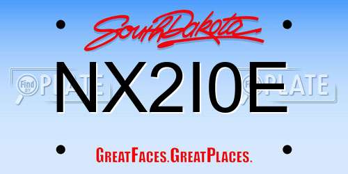 NX2I0E South Dakota License Plate