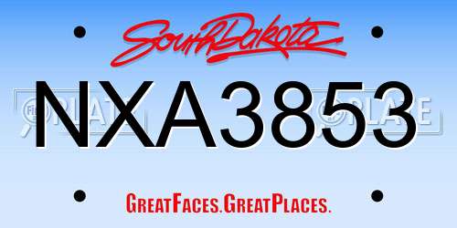 NXA3853 South Dakota License Plate