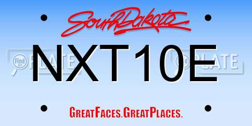 NXT10E South Dakota License Plate
