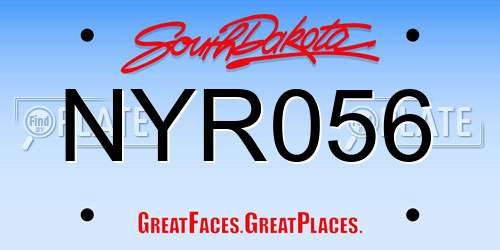 NYR056 South Dakota License Plate