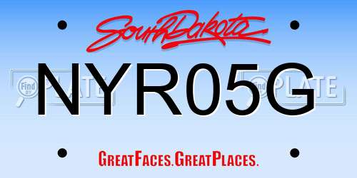 NYR05G South Dakota License Plate