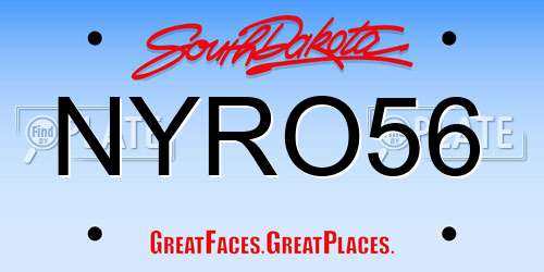 NYRO56 South Dakota License Plate