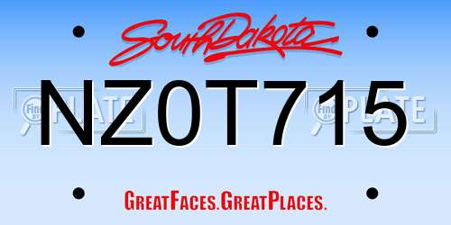 NZ0T715 South Dakota License Plate