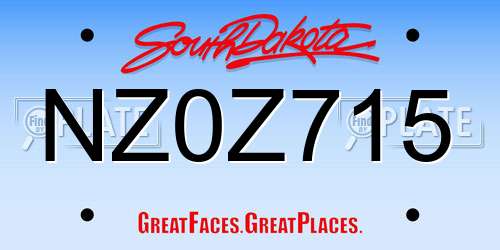 NZ0Z715 South Dakota License Plate