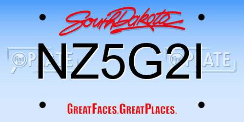 NZ5G2I South Dakota License Plate