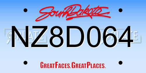 NZ8D064 South Dakota License Plate
