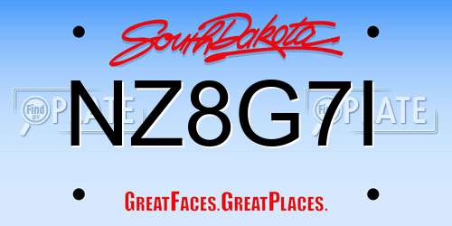 NZ8G7I South Dakota License Plate