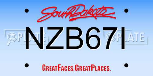 NZB67I South Dakota License Plate