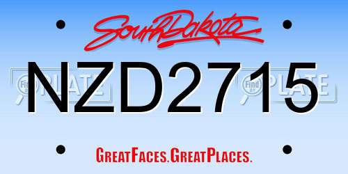 NZD2715 South Dakota License Plate