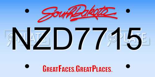 NZD7715 South Dakota License Plate