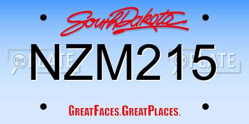 NZM215 South Dakota License Plate