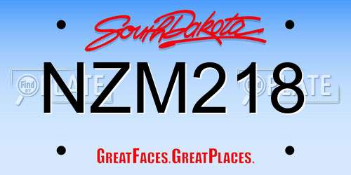 NZM218 South Dakota License Plate