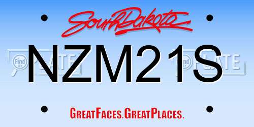 NZM21S South Dakota License Plate