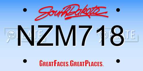 NZM718 South Dakota License Plate