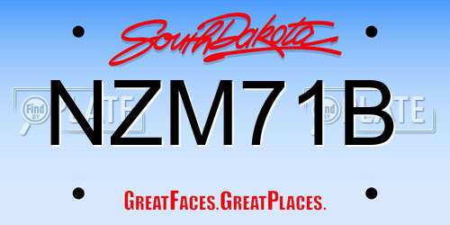NZM71B South Dakota License Plate