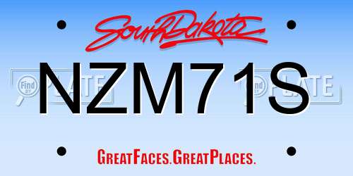 NZM71S South Dakota License Plate