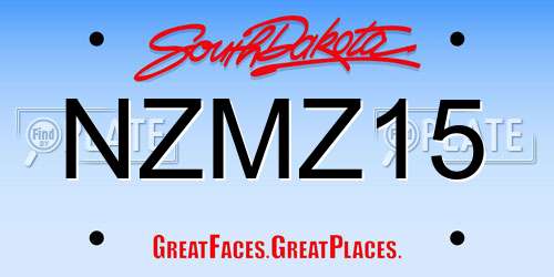 NZMZ15 South Dakota License Plate