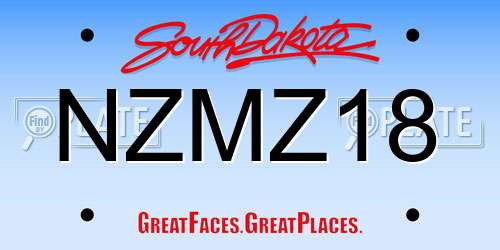 NZMZ18 South Dakota License Plate