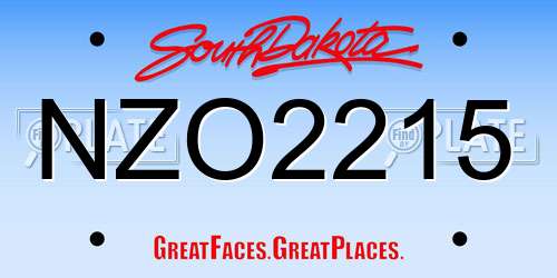 NZO2215 South Dakota License Plate