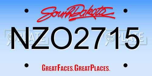 NZO2715 South Dakota License Plate