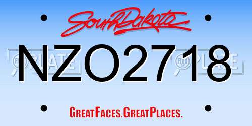 NZO2718 South Dakota License Plate