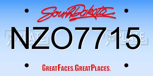 NZO7715 South Dakota License Plate