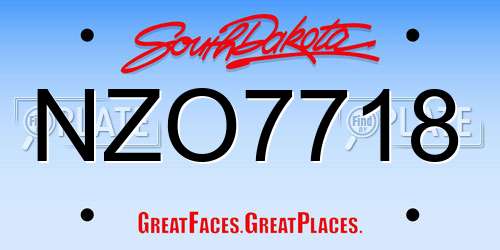NZO7718 South Dakota License Plate