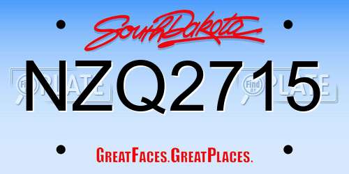 NZQ2715 South Dakota License Plate