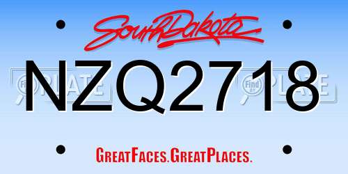 NZQ2718 South Dakota License Plate
