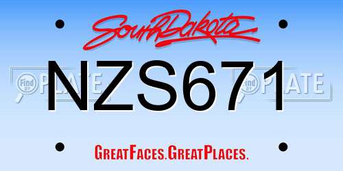 NZS671 South Dakota License Plate
