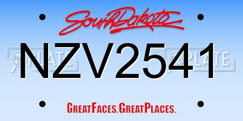 NZV2541 South Dakota License Plate