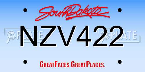 NZV422 South Dakota License Plate