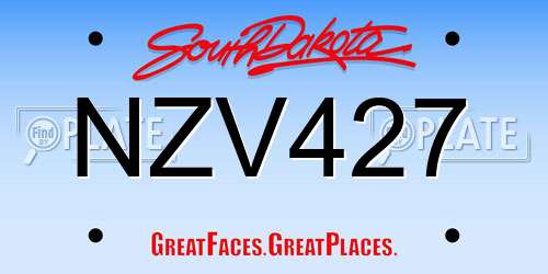 NZV427 South Dakota License Plate
