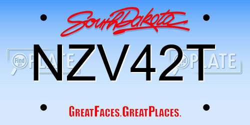 NZV42T South Dakota License Plate