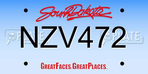 NZV472 South Dakota License Plate