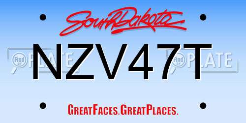 NZV47T South Dakota License Plate