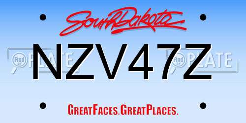 NZV47Z South Dakota License Plate