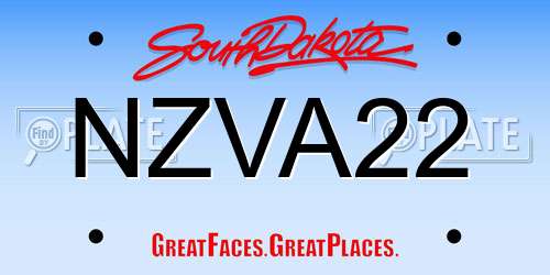 NZVA22 South Dakota License Plate