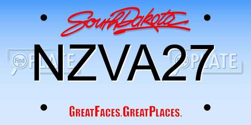 NZVA27 South Dakota License Plate
