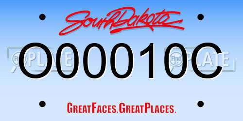 O00010C South Dakota License Plate