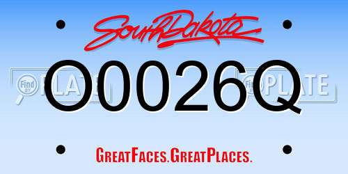 O0026Q South Dakota License Plate