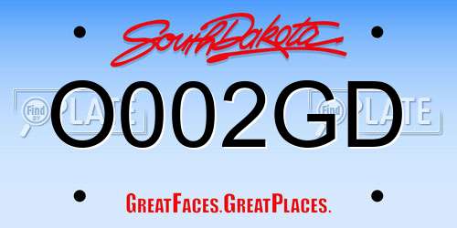 O002GD South Dakota License Plate