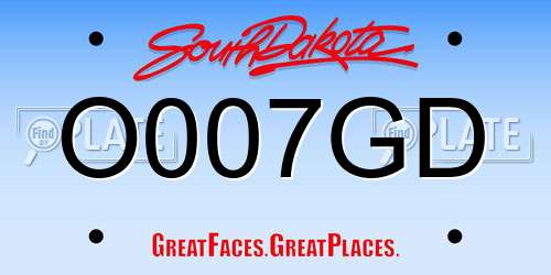 O007GD South Dakota License Plate