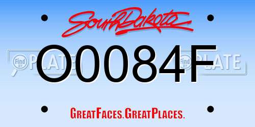 O0084F South Dakota License Plate