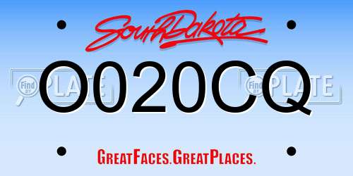 O020CQ South Dakota License Plate