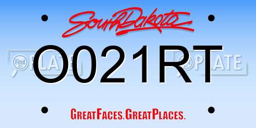 O021RT South Dakota License Plate